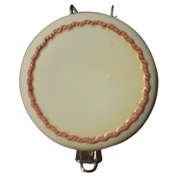 Vtg APPLE PEAR BERRIES CANISTER JAR APOTHECARY CONTAINER FRUIT RED IVORY HINGED - Picture 5 of 7